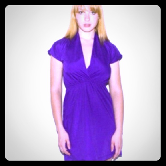 🌈💜AMERICAN APPAREL💜🌈 Grape Peplum Dress Petite - Picture 1 of 1